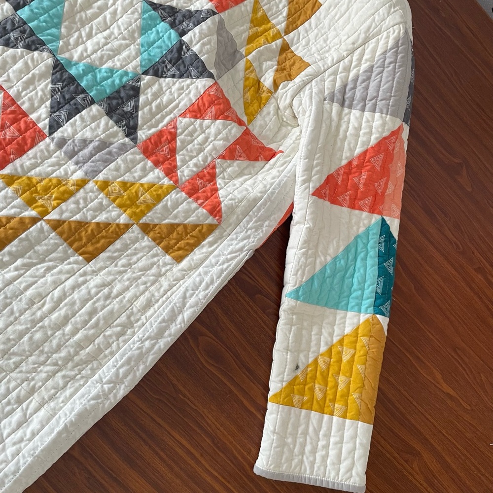 Quilt Coat Geometric Patterned - Multicolor - image 3